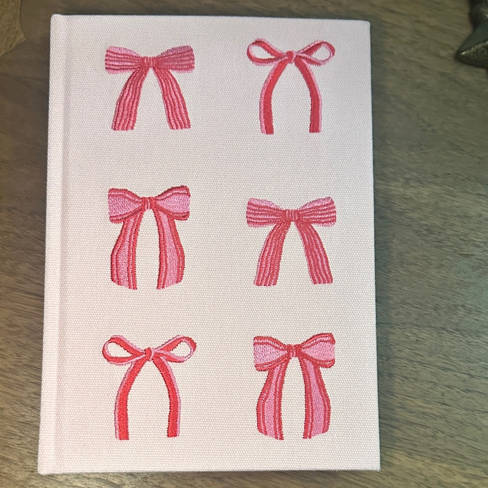 Lady Jayne pink bow cloth journal book